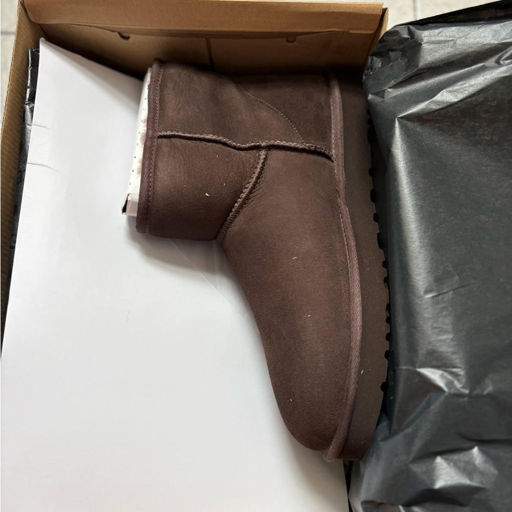 UGG Classic Mini Boot - Chocolate Brown Suede - Picture 8 of 8